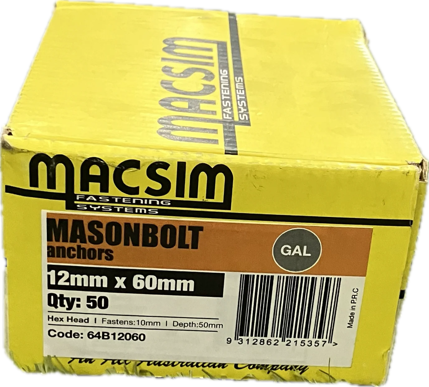 MACSIM GALVANISED MASONBOLT- 10MM - Image 11