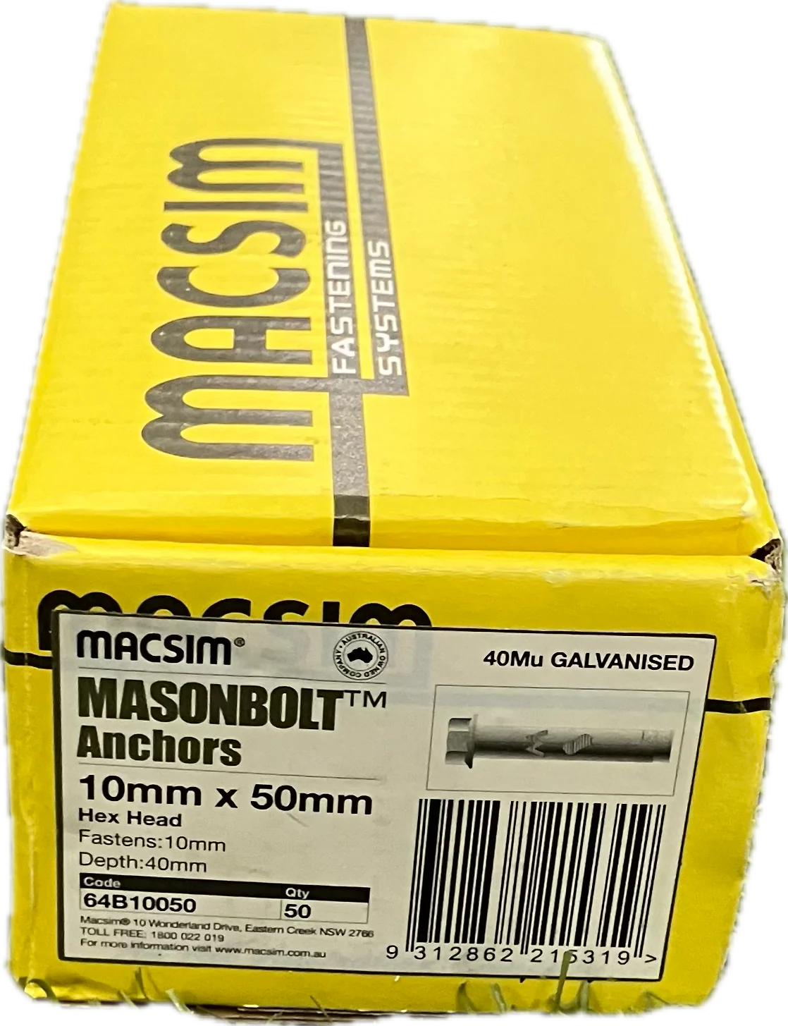 MACSIM GALVANISED MASONBOLT- 10MM - Image 3