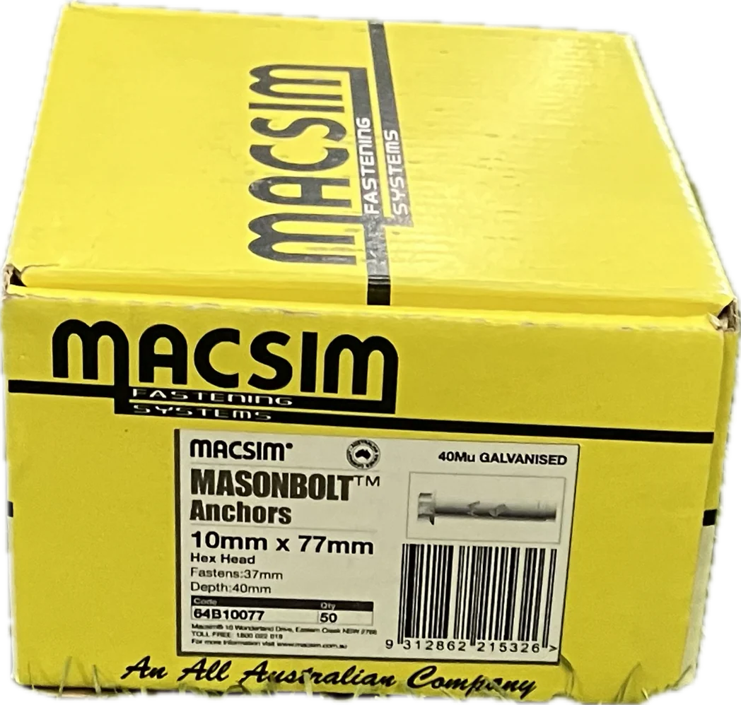 MACSIM GALVANISED MASONBOLT- 10MM - Image 6