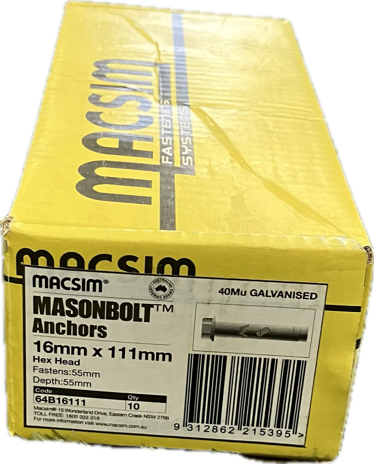 MACSIM GALVANISED MASONBOLT- 10MM - Image 9