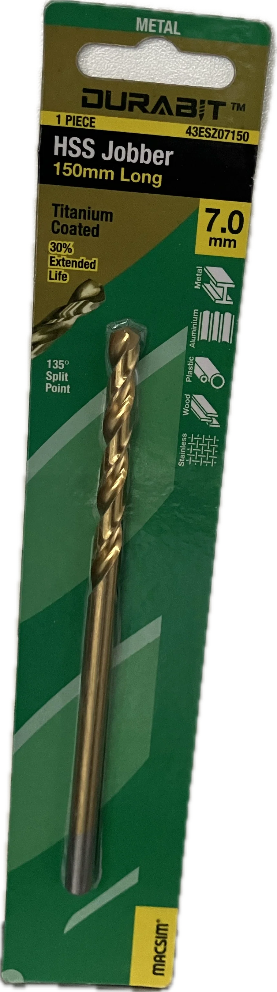 MACSIM DURABIT HSS JOBBER DRILL BIT- 150MM (HANG PACK OF 1) - Image 11