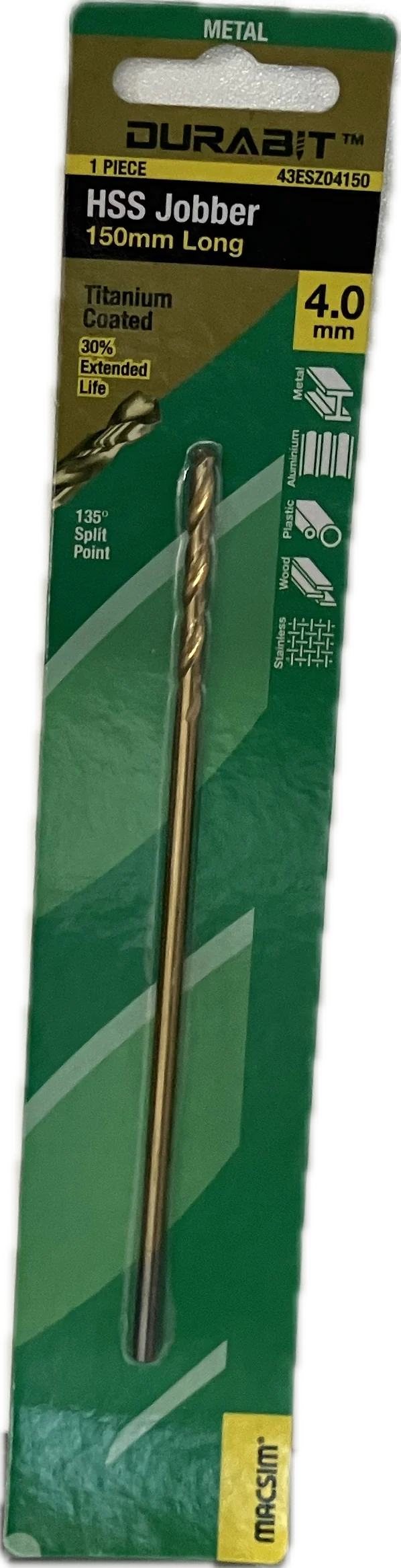 MACSIM DURABIT HSS JOBBER DRILL BIT- 150MM (HANG PACK OF 1) - Image 5