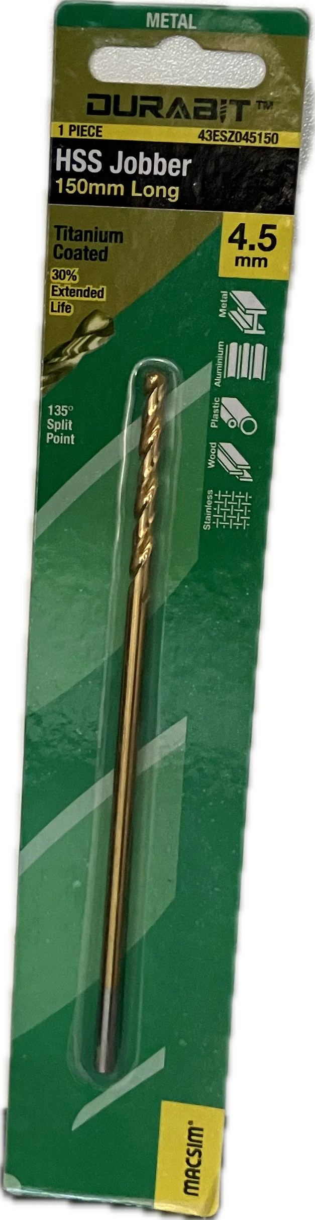 MACSIM DURABIT HSS JOBBER DRILL BIT- 150MM (HANG PACK OF 1) - Image 6