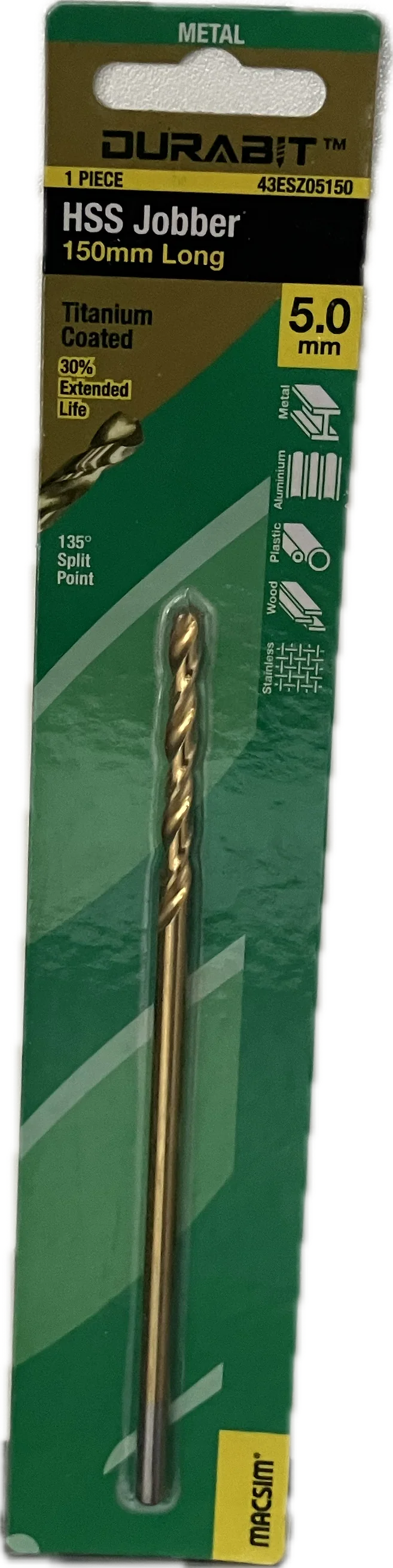 MACSIM DURABIT HSS JOBBER DRILL BIT- 150MM (HANG PACK OF 1) - Image 7