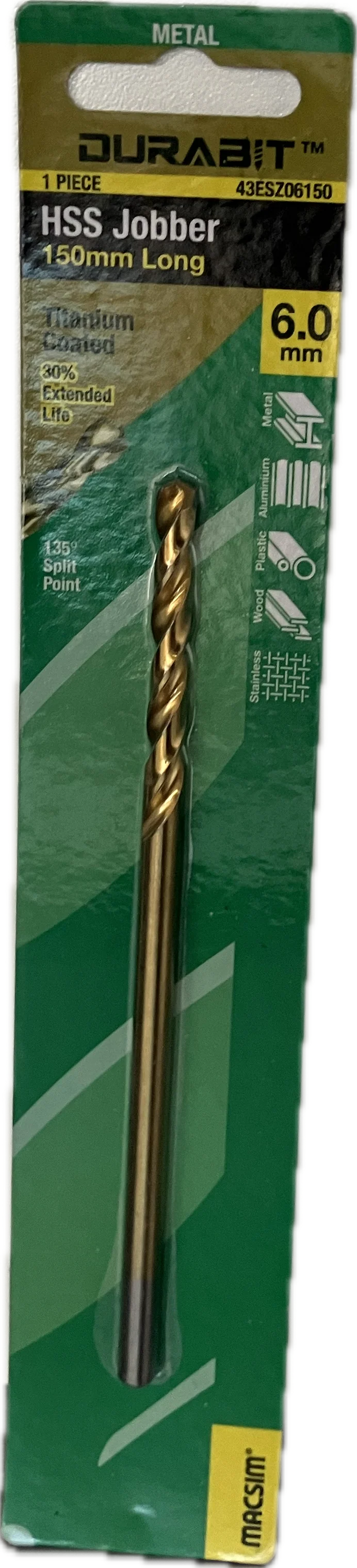 MACSIM DURABIT HSS JOBBER DRILL BIT- 150MM (HANG PACK OF 1) - Image 9