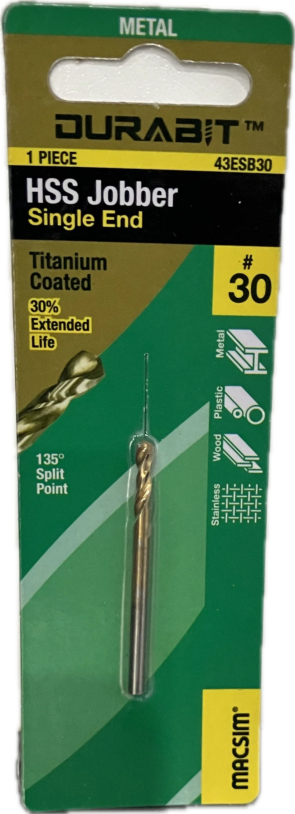 MACSIM DURABIT HSS JOBBER- SINGLE END [HANG PACK OF 1] - Image 3